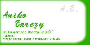 aniko barczy business card